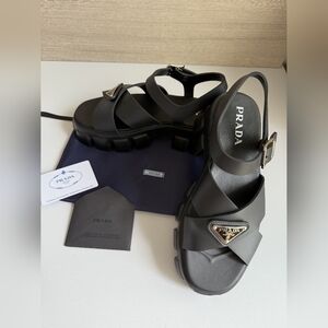 Prada Monolith leather sandal